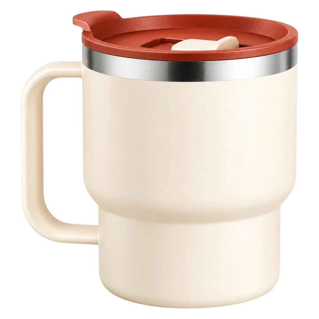 Zulp Cream Coffee Mug with Terracotta Lid
