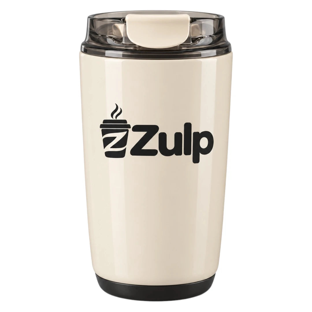 Zulp Cream Coffee Tumbler with Flip-Top Lid