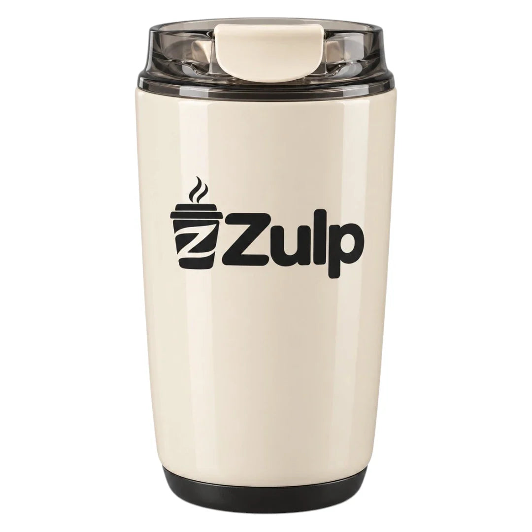Zulp Cream Coffee Tumbler with Flip-Top Lid