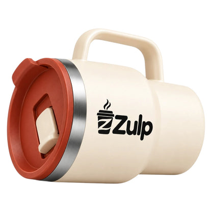 Zulp Cream Coffee Mug with Terracotta Lid